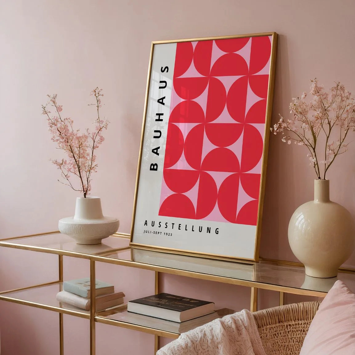 Bauhaus Symétrie Rouge Rythme Affiche