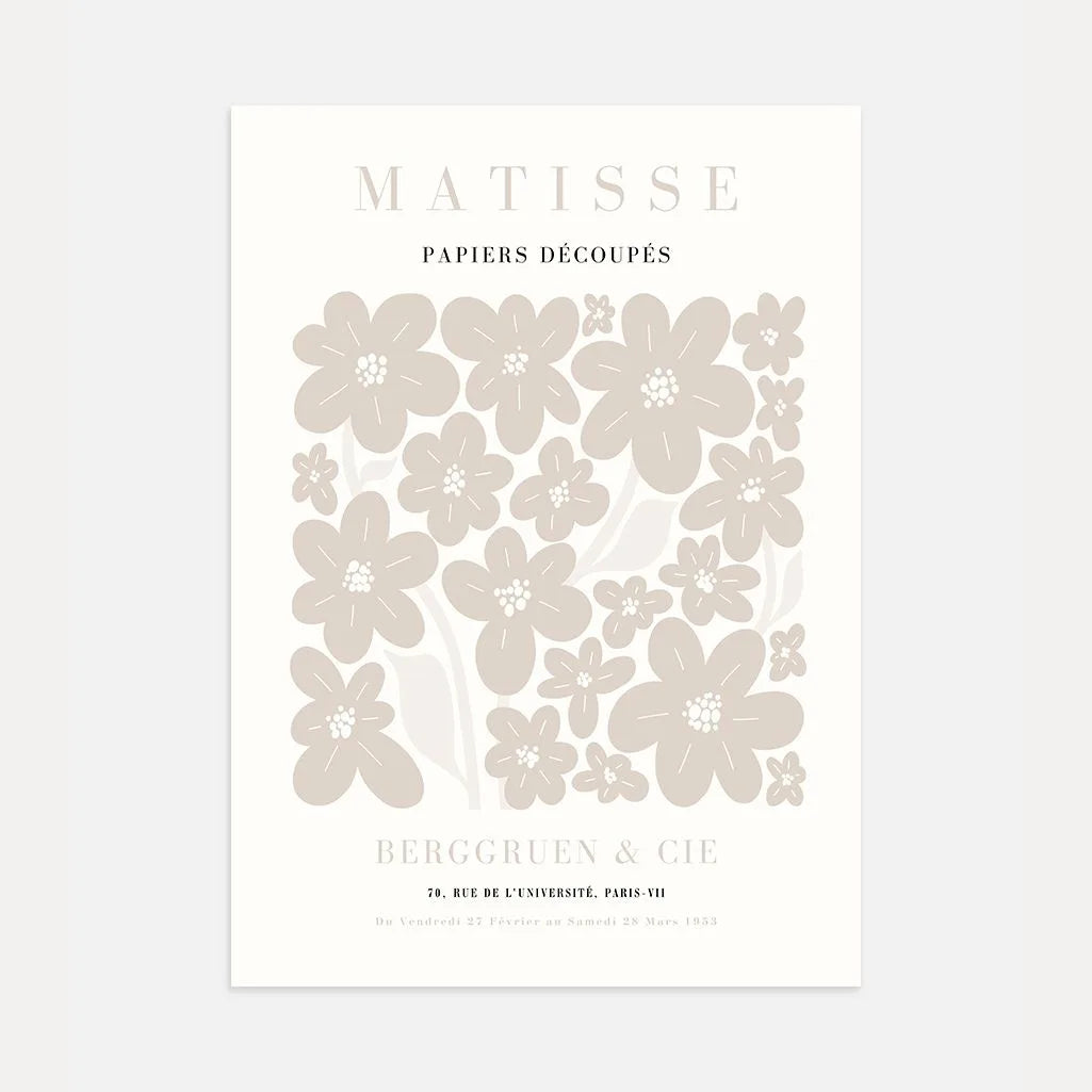 Matisse Beige Floral Affiche