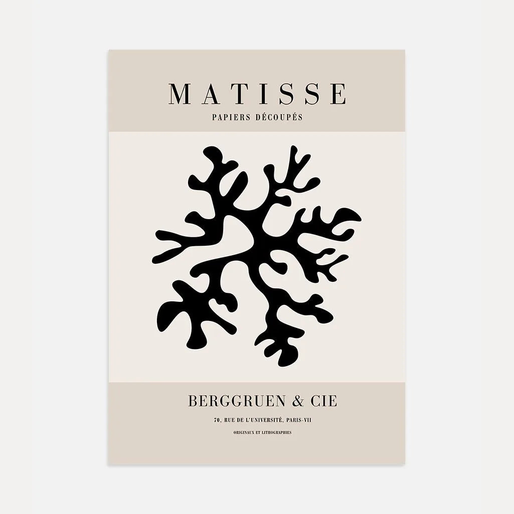 Affiche Matisse Récif De Corail Noir