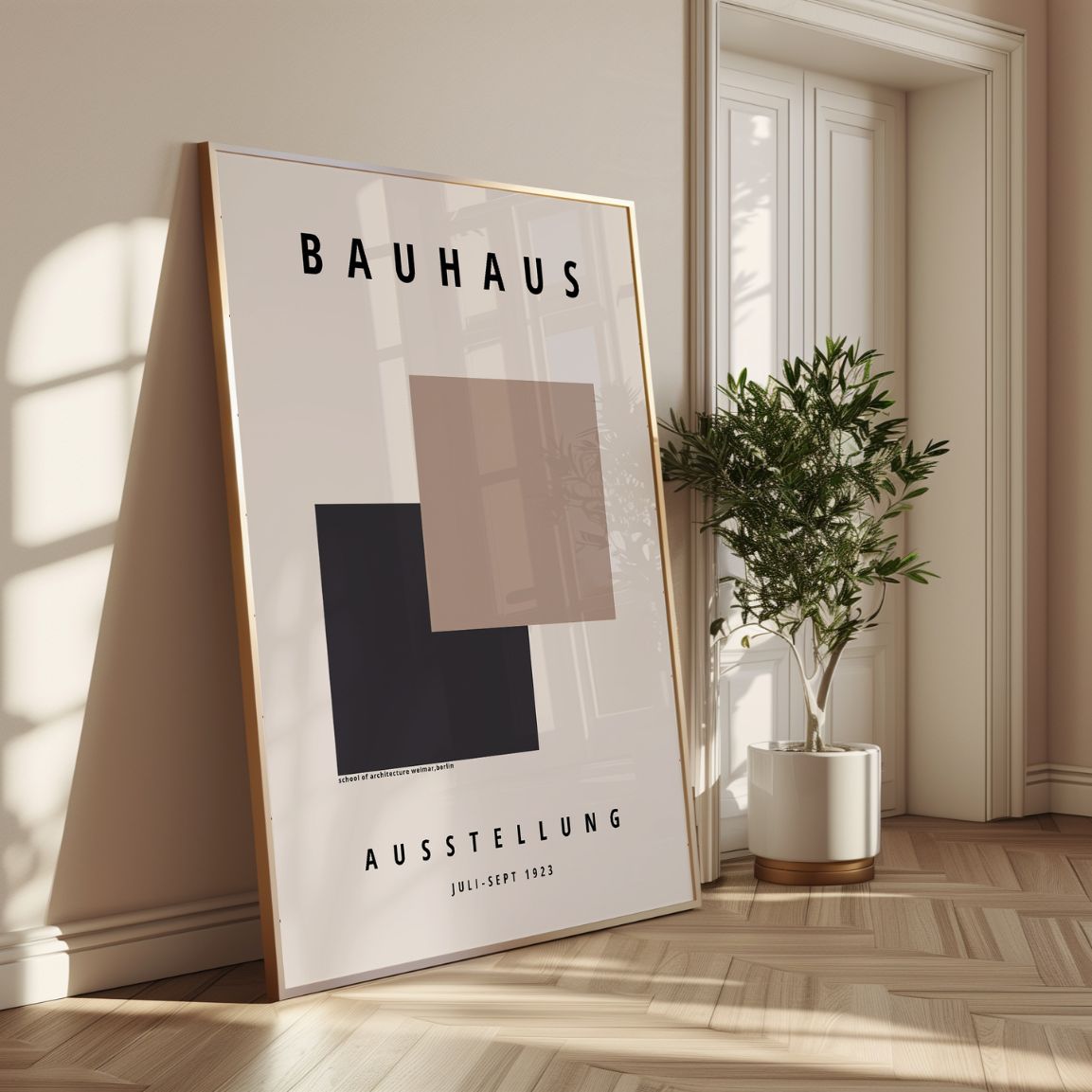 Poster Bauhaus Carré Géométrique