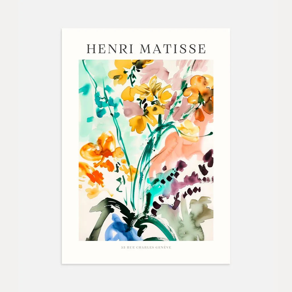 Matisse Bouquet en Aquarelle Poster