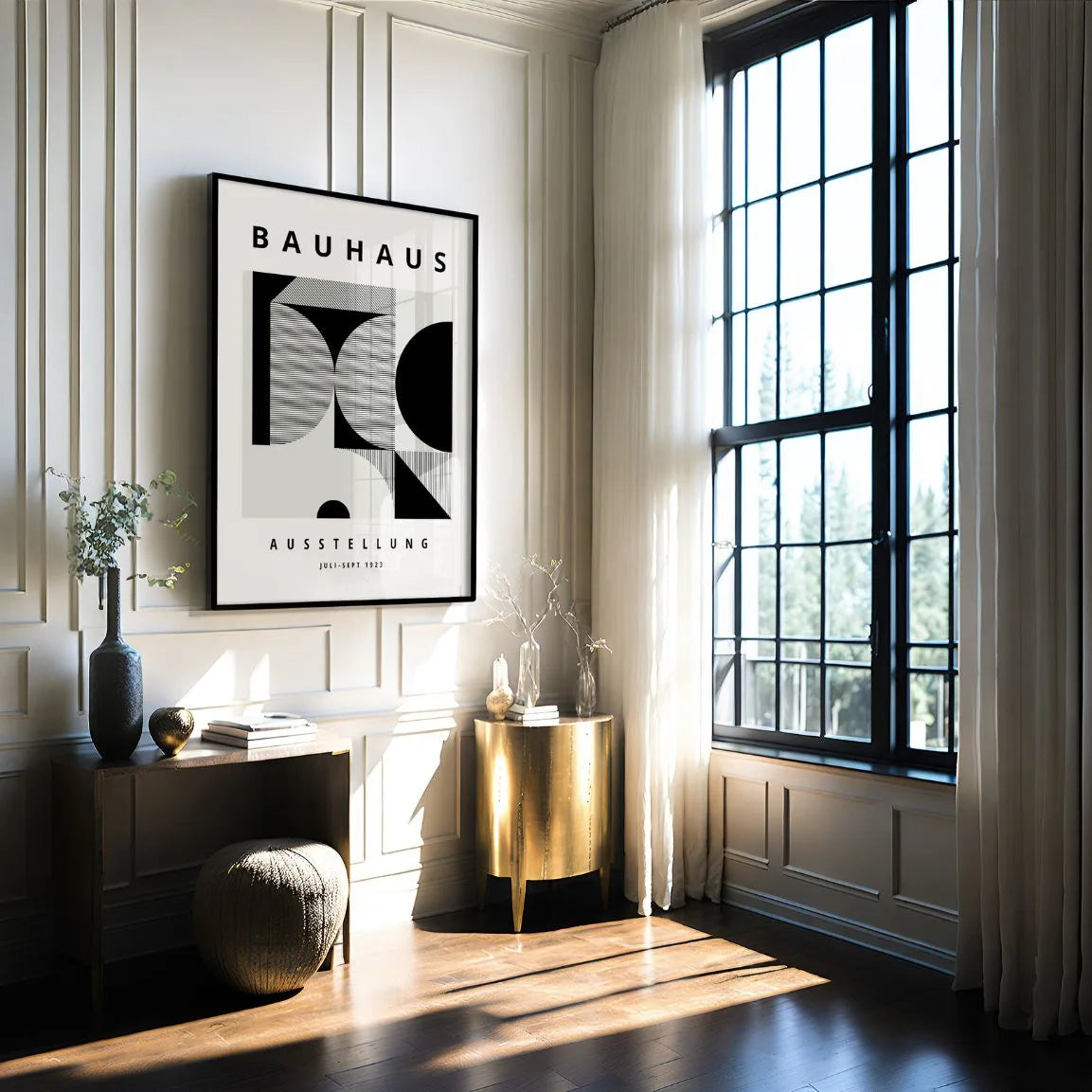 Affiche Bauhaus Formes Noires Géométriques