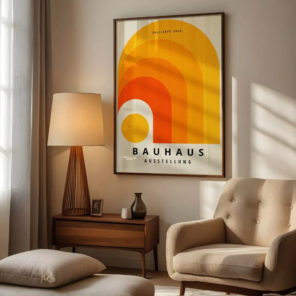 Affiche Bauhaus Arc Orange Géométrique