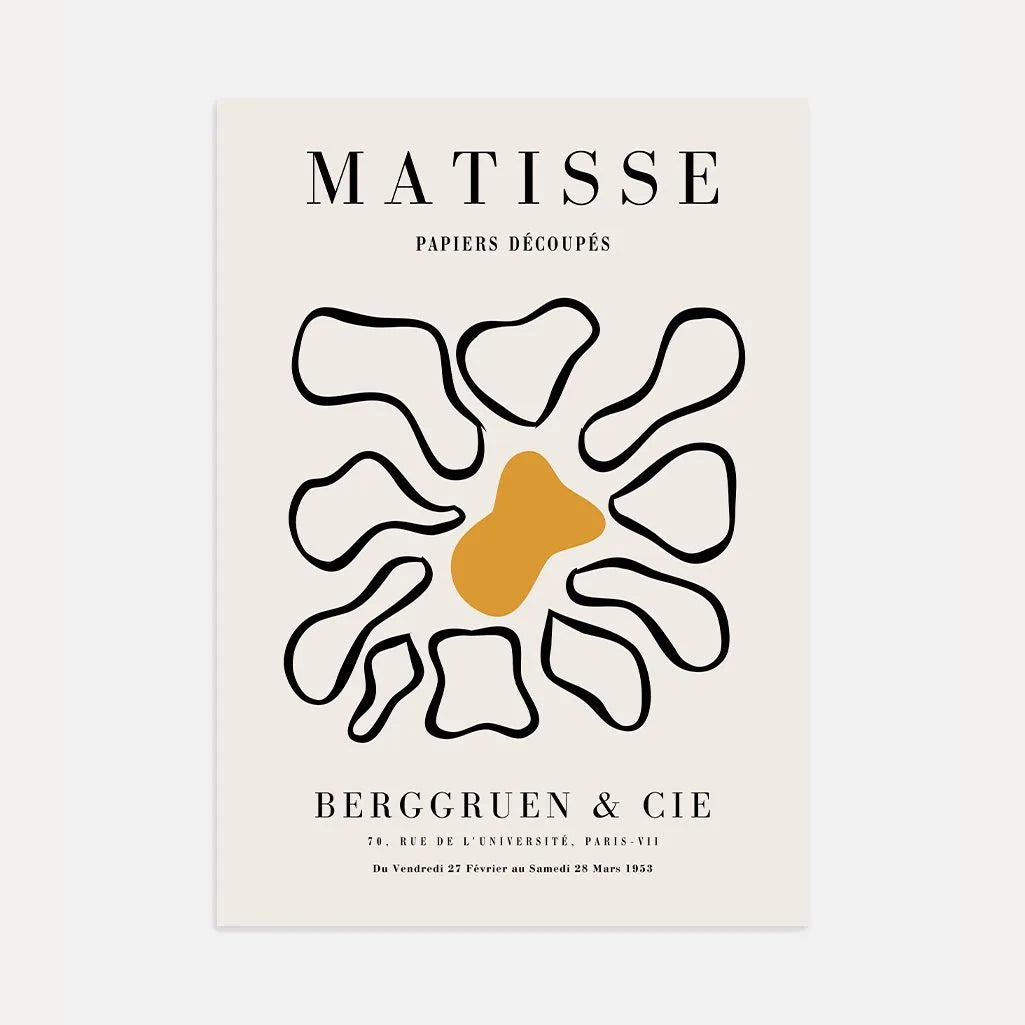Affiche Matisse Fleur Abstraite Moutarde