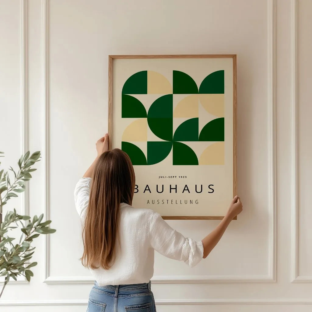 Bauhaus Green Geometry Poster