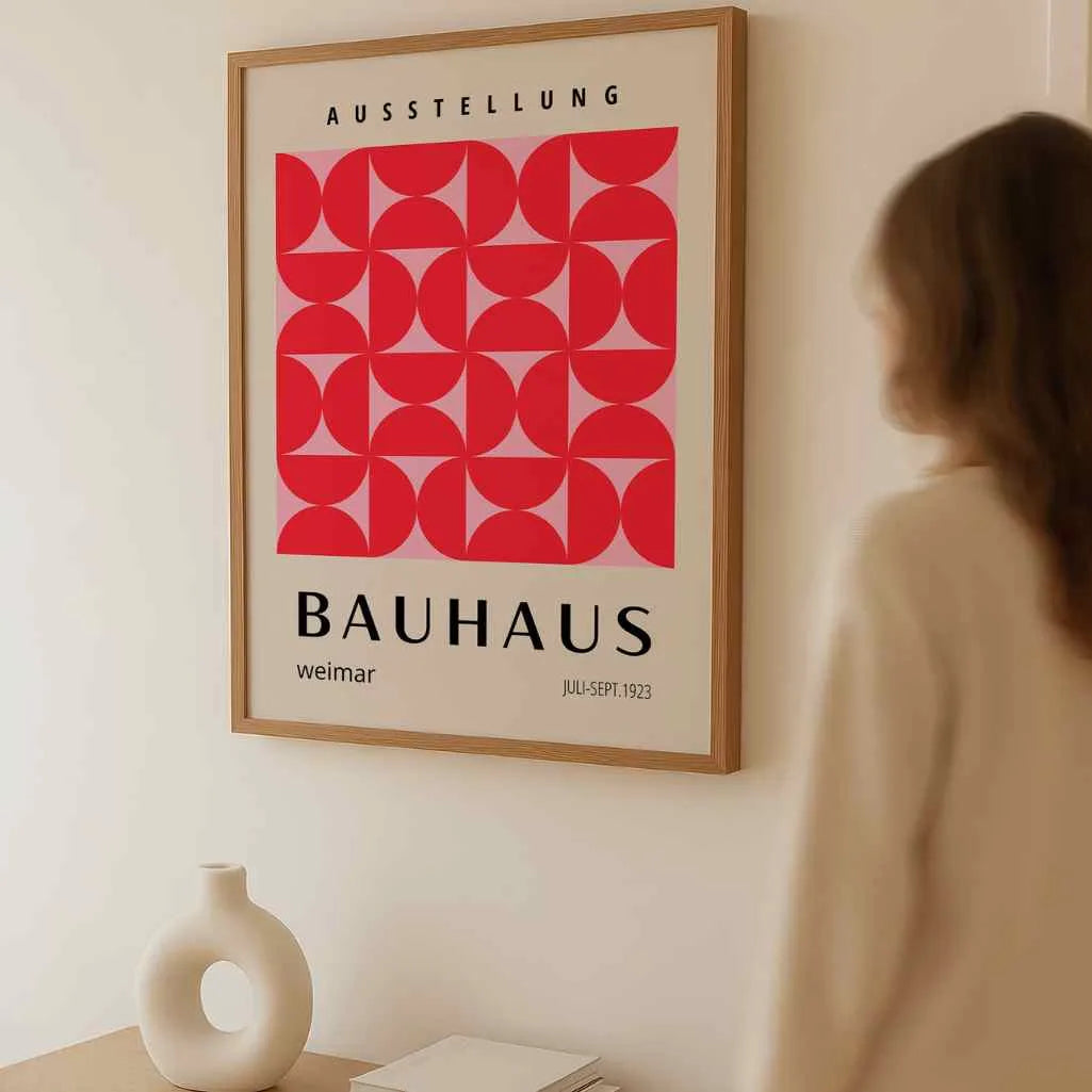 Bauhaus Rouge Rose Affiche