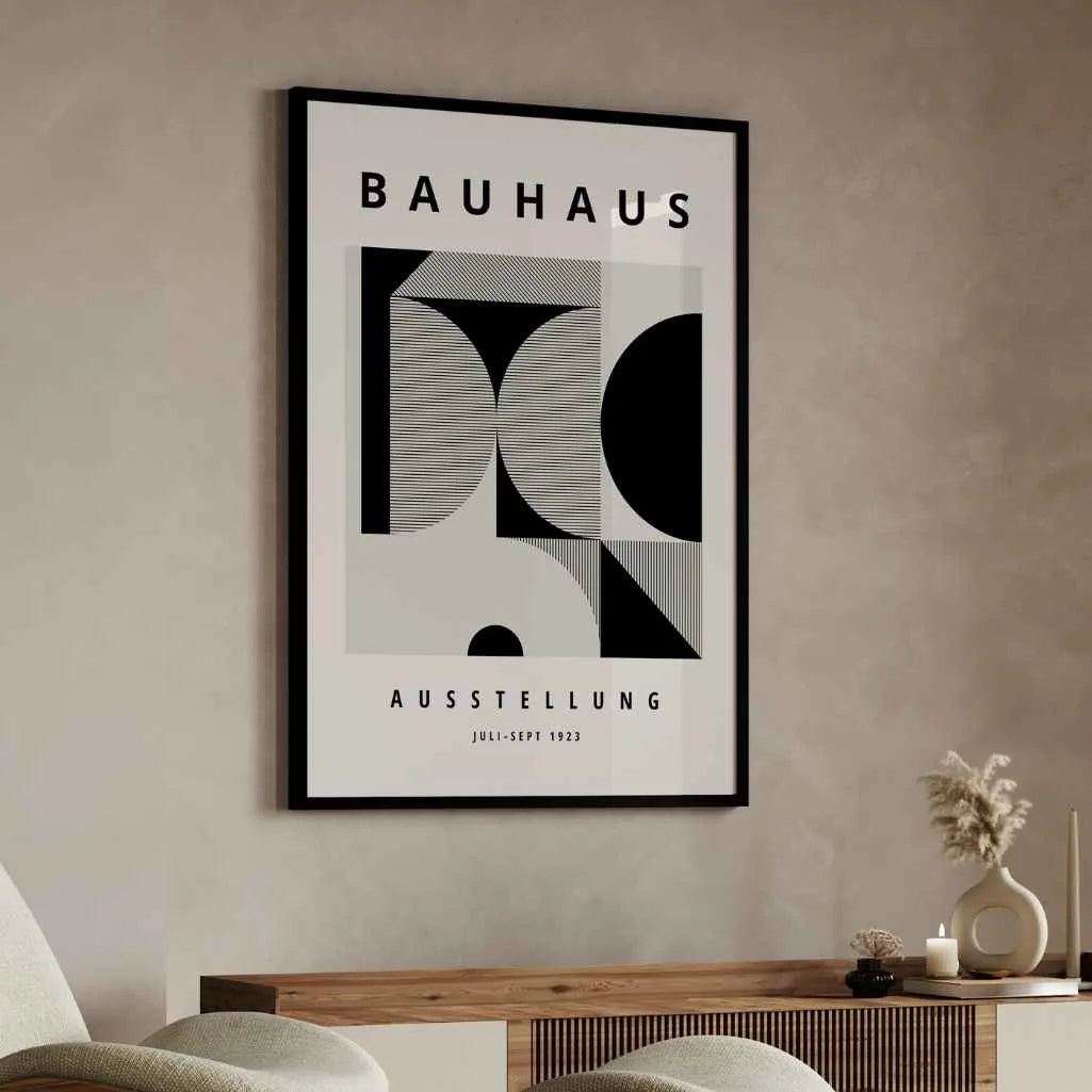 Affiche Bauhaus Formes Noires Géométriques