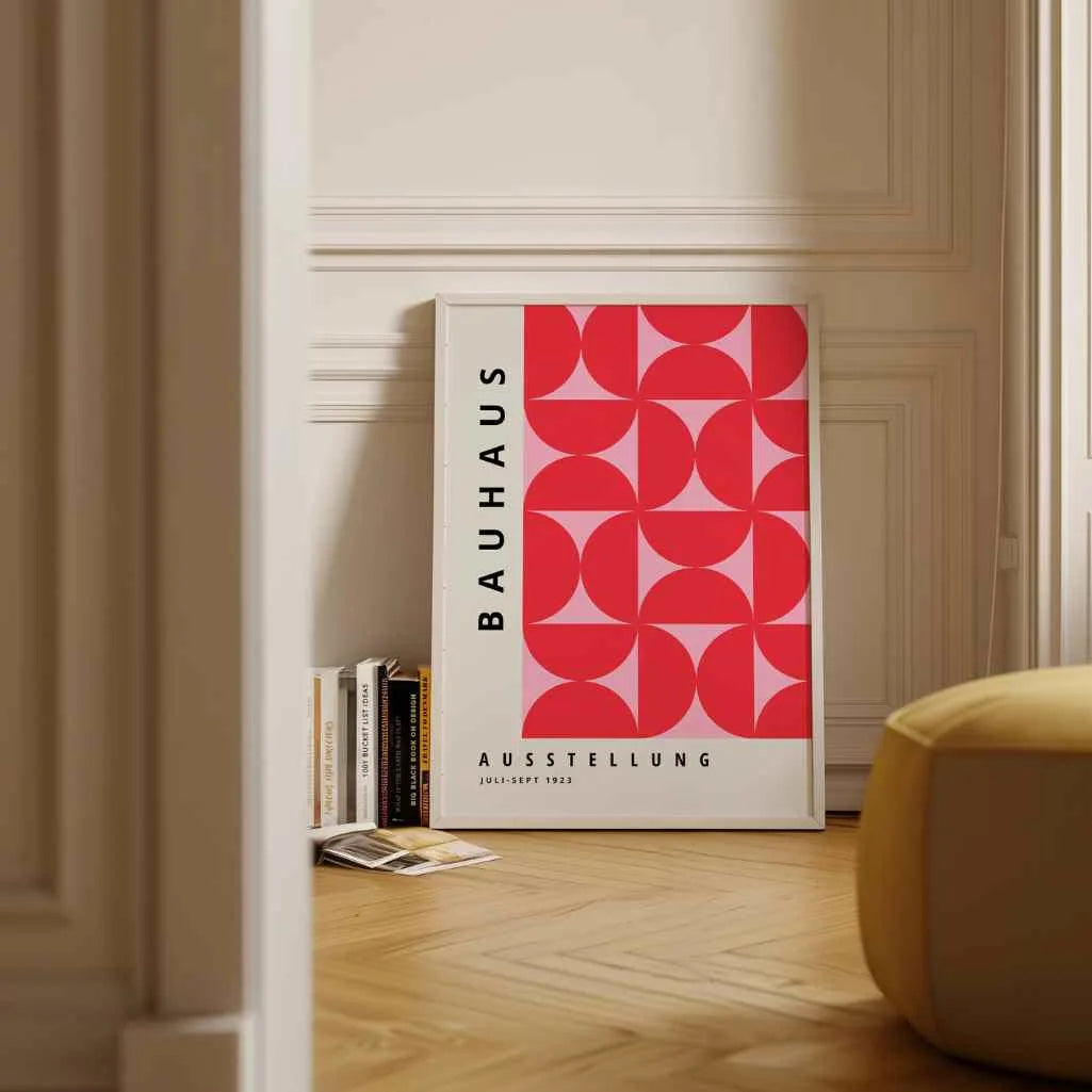 Bauhaus Symétrie Rouge Rythme Affiche