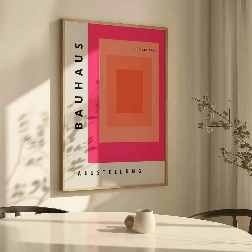 Bauhaus Dégradé Rose Affiche