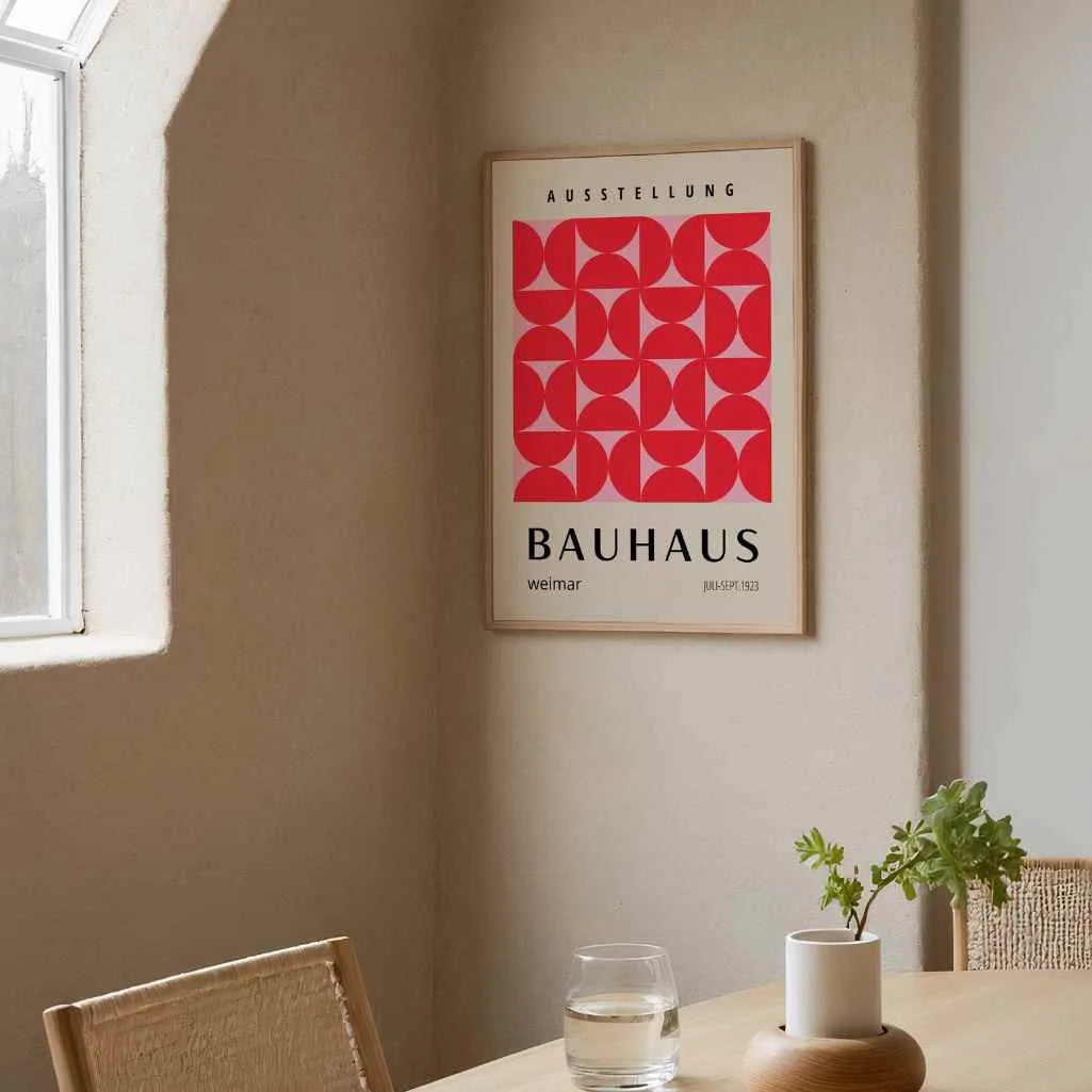 Bauhaus Rouge Rose Affiche