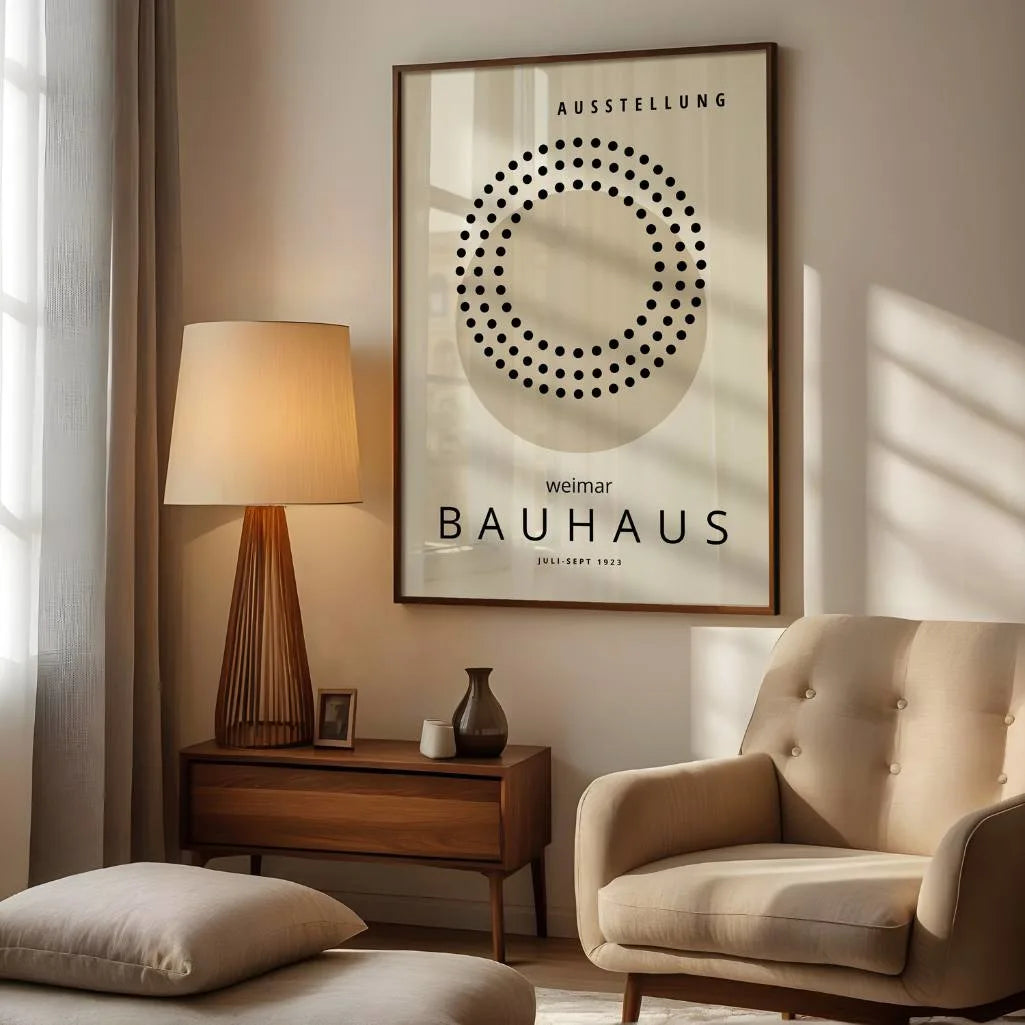 Affiche Cercles Bauhaus Beige