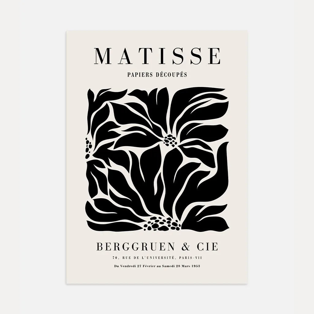 Henri Matisse – Affiche Fleurs Noires Beige