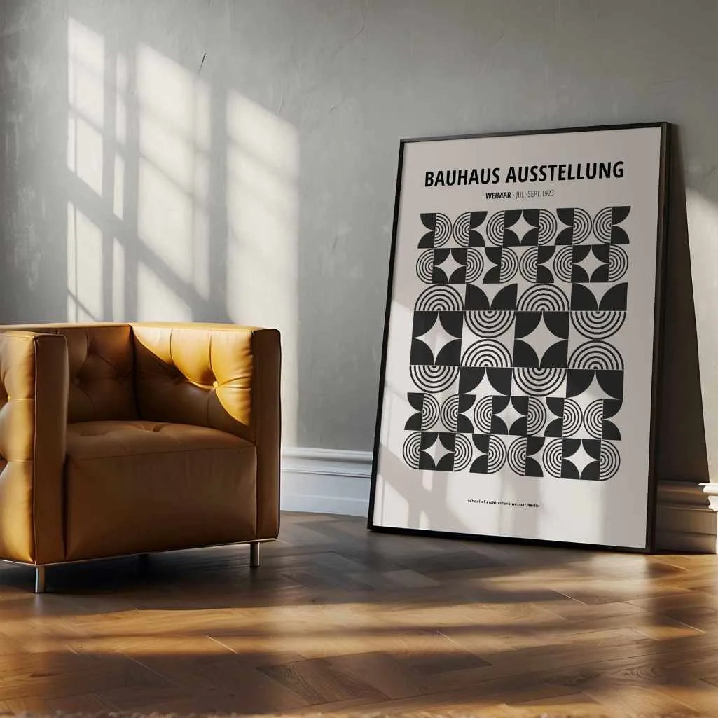 Affiche Bauhaus Détails Fins Géométriques