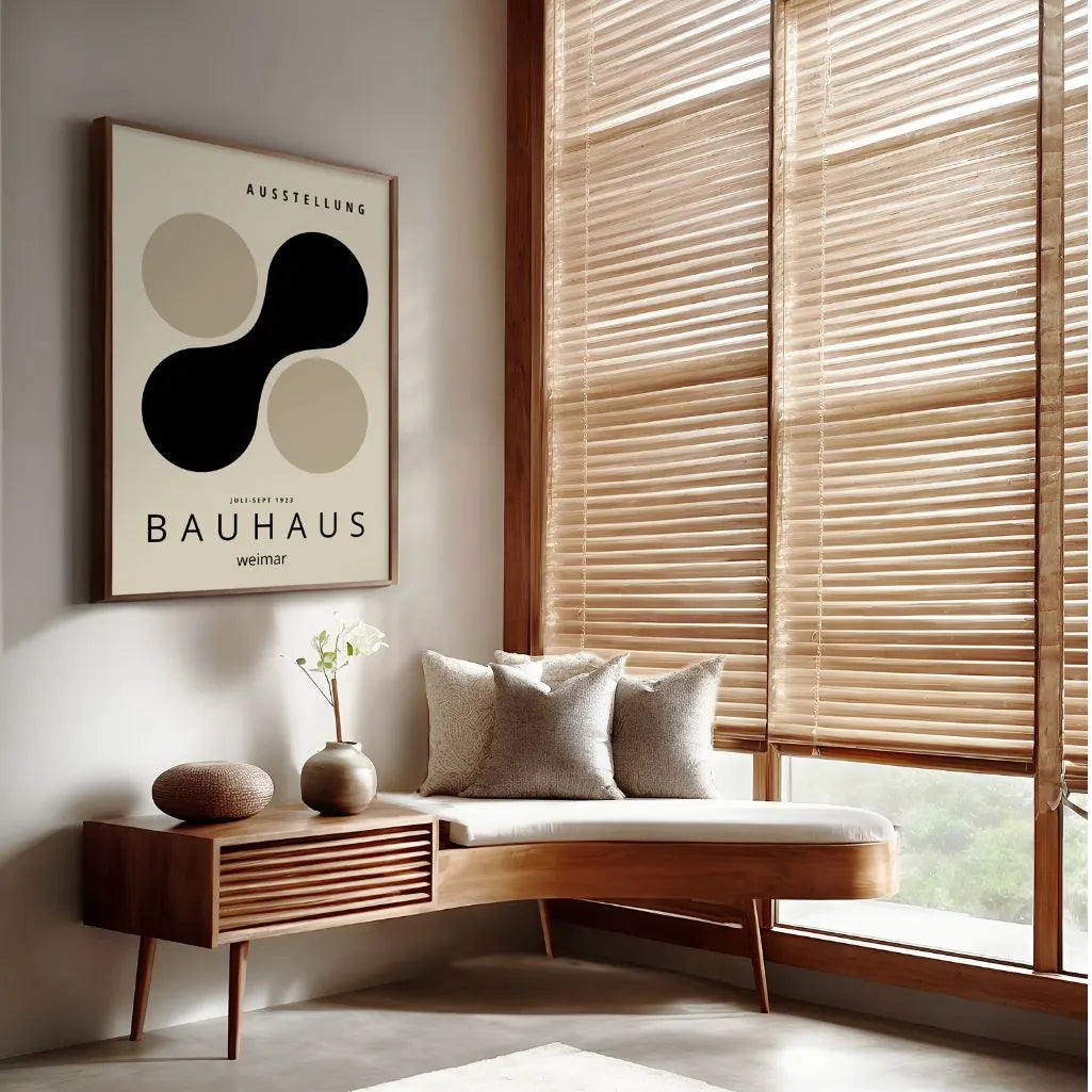 Bauhaus Formes Noir Beige Affiche