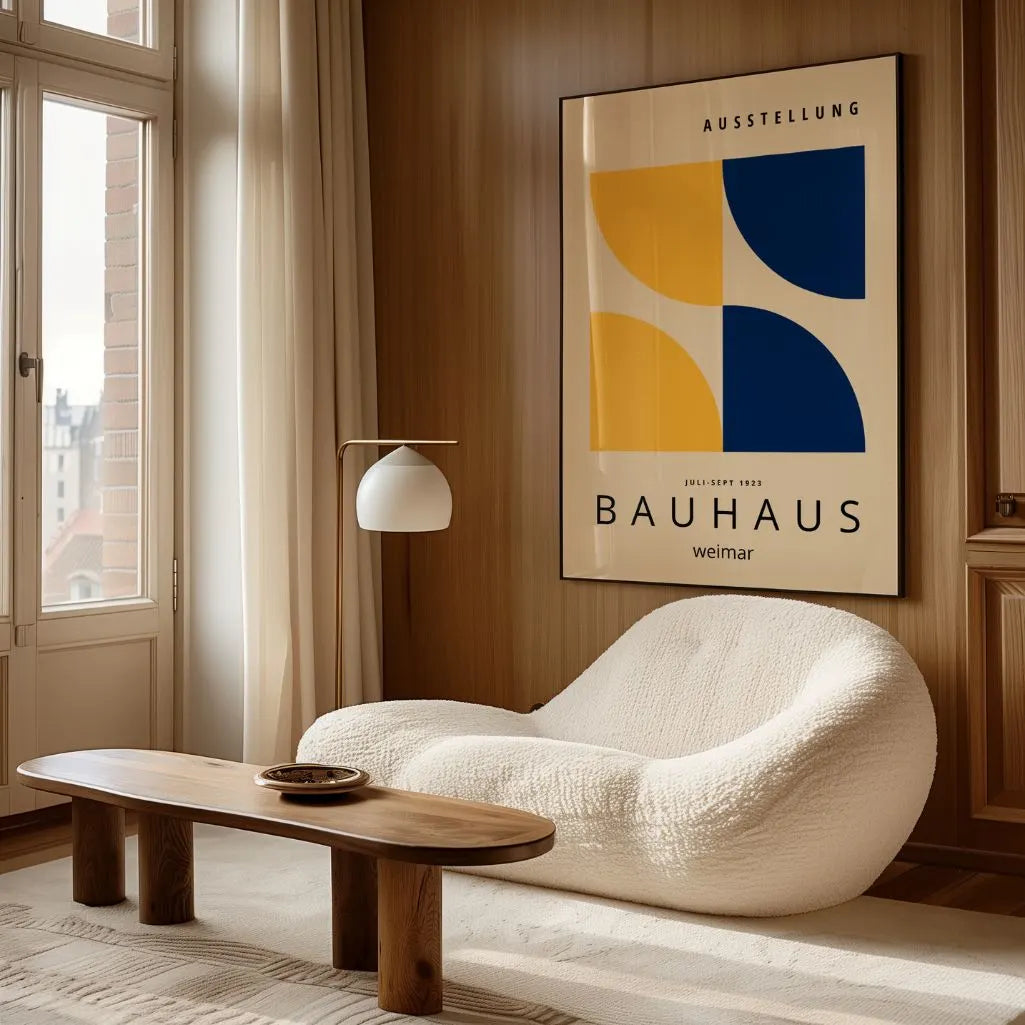 Bauhaus Jaune Bleu Marine Affiche