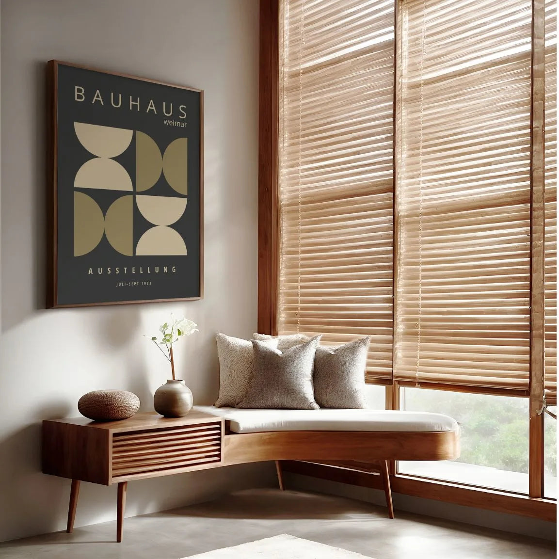 Bauhaus Ocre Formes Affiche