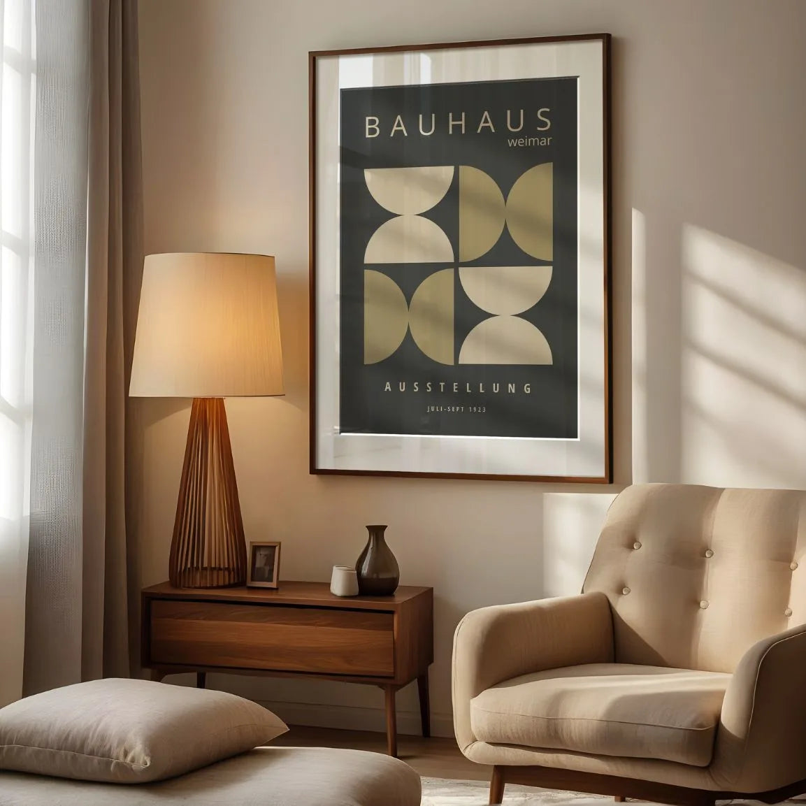 Bauhaus Ocre Formes Affiche