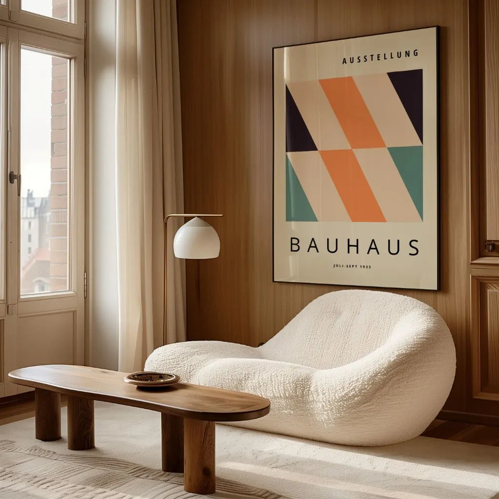Bauhaus Rayures Diagonales Affiche