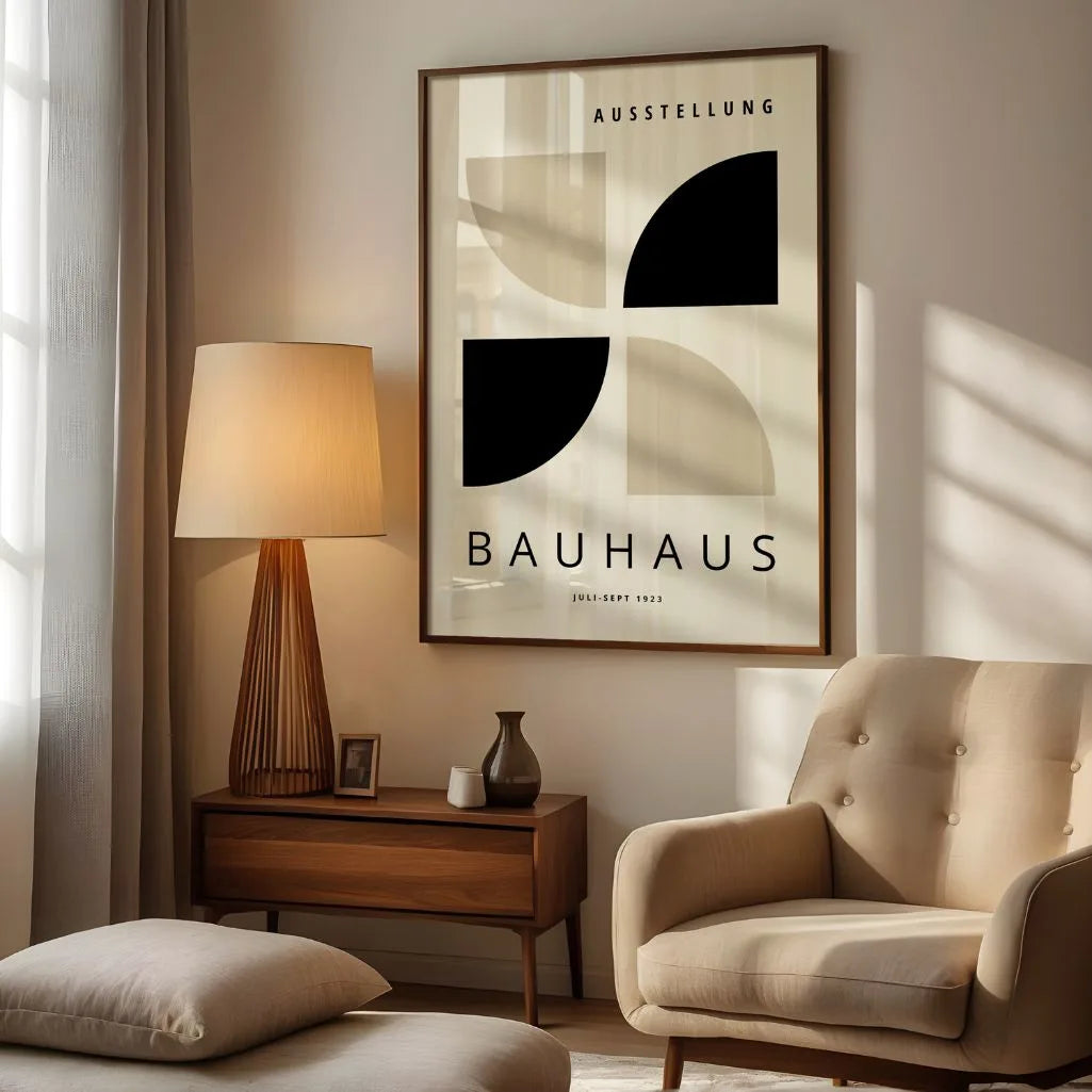 Bauhaus Noir Beige Affiche