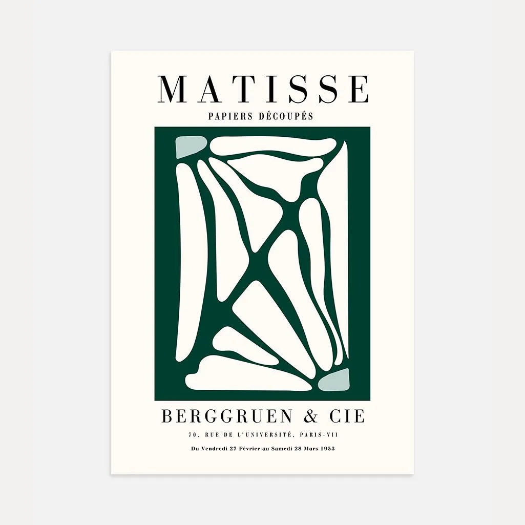 Green Botanical Geometry Poster by Matisse Style