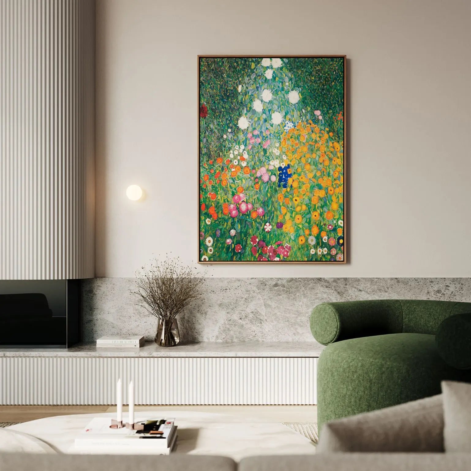 Framed Canvas Print Flower Garden