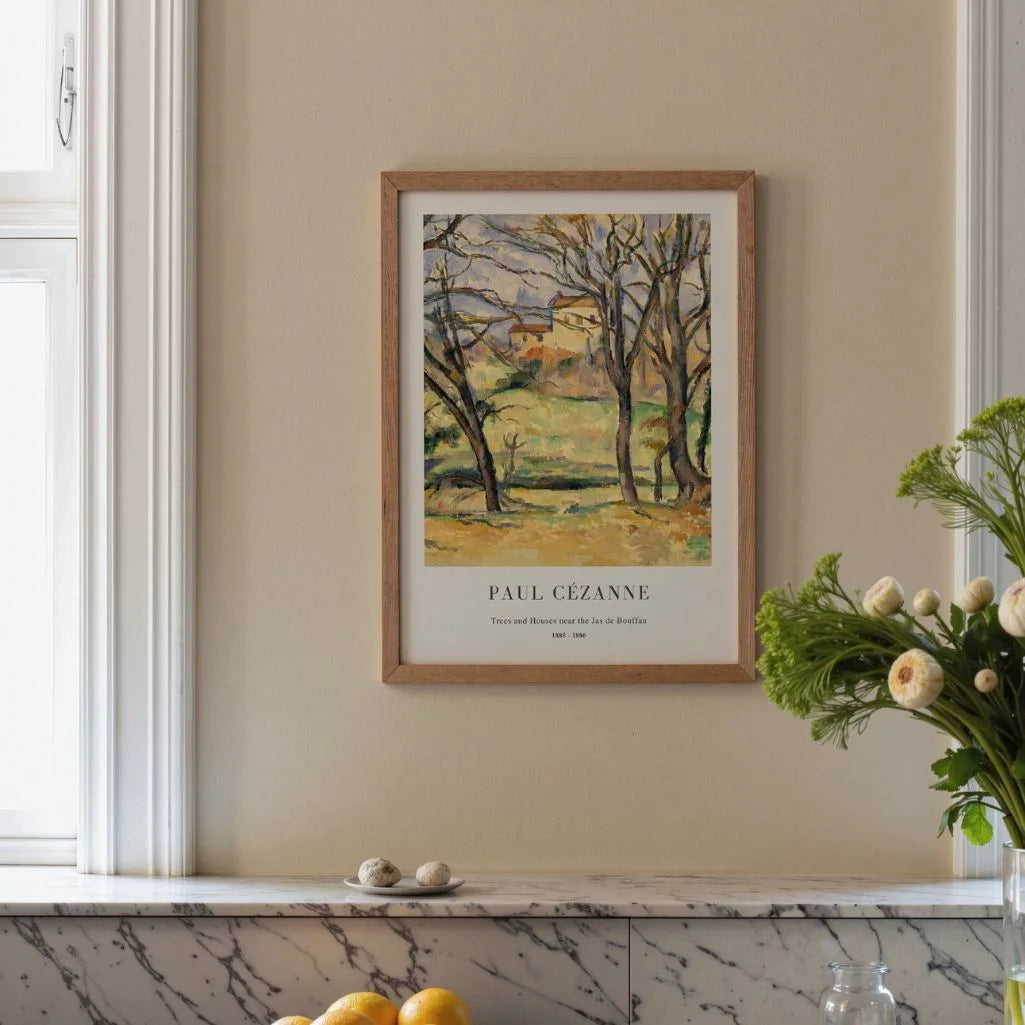 Paul Cézanne Trees and Houses near the Jas de Bouffan Poster