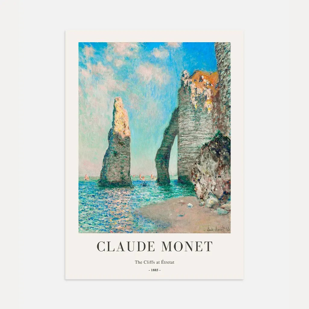 Affiche Claude Monet – Falaises d’Étretat