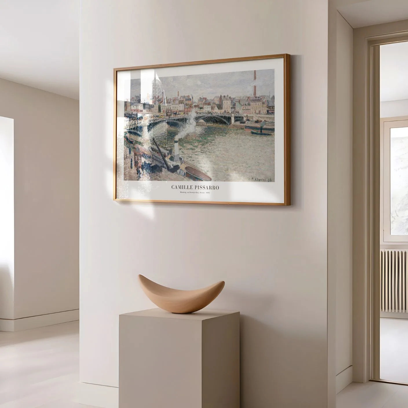 Camille Pissarro – Rouen, la Seine, matin couvert Affiche