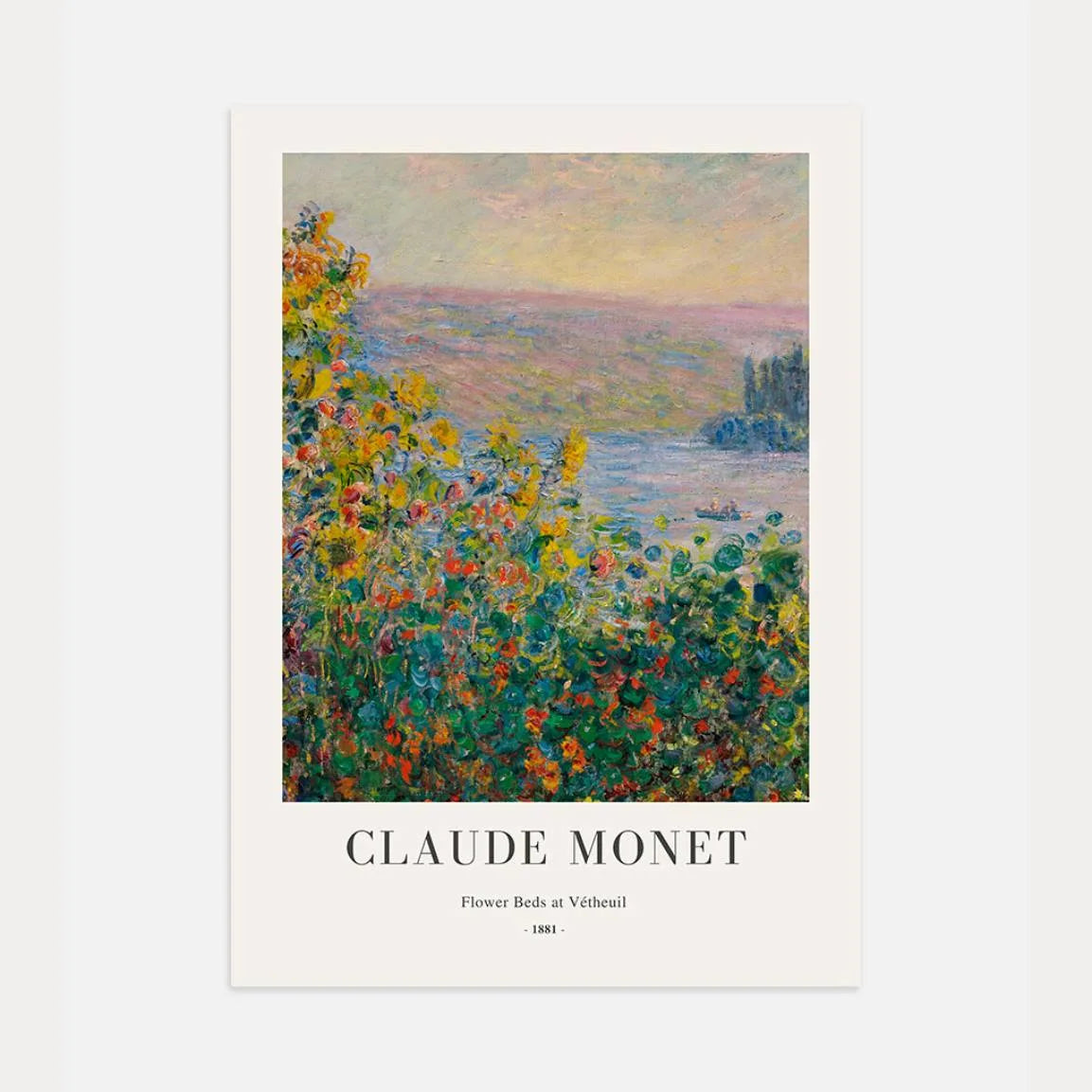Affiche Claude Monet – Parterres de fleurs à Vétheuil