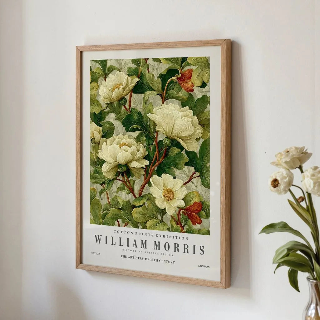 William Morris Cream Floral Poster