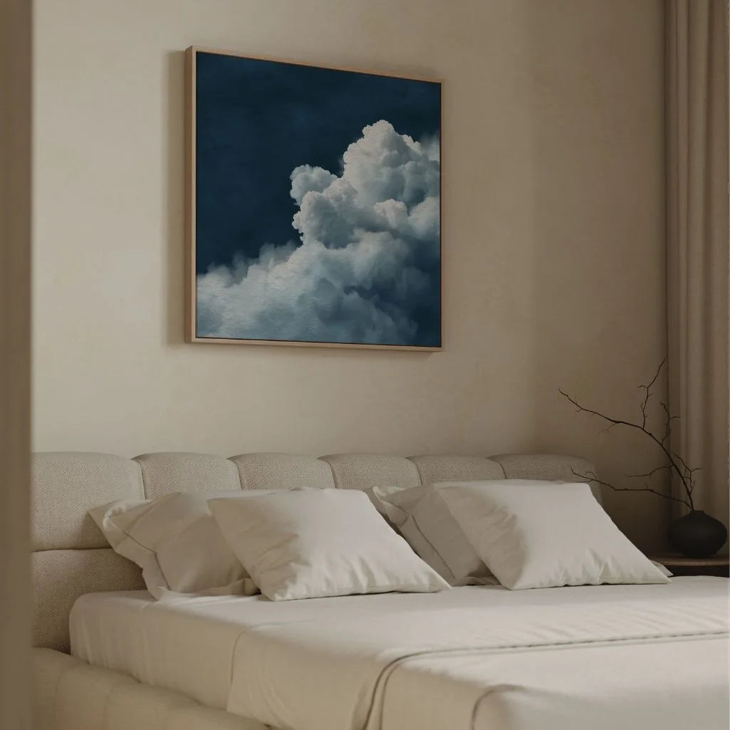 Toile encadrée – Nuages blancs