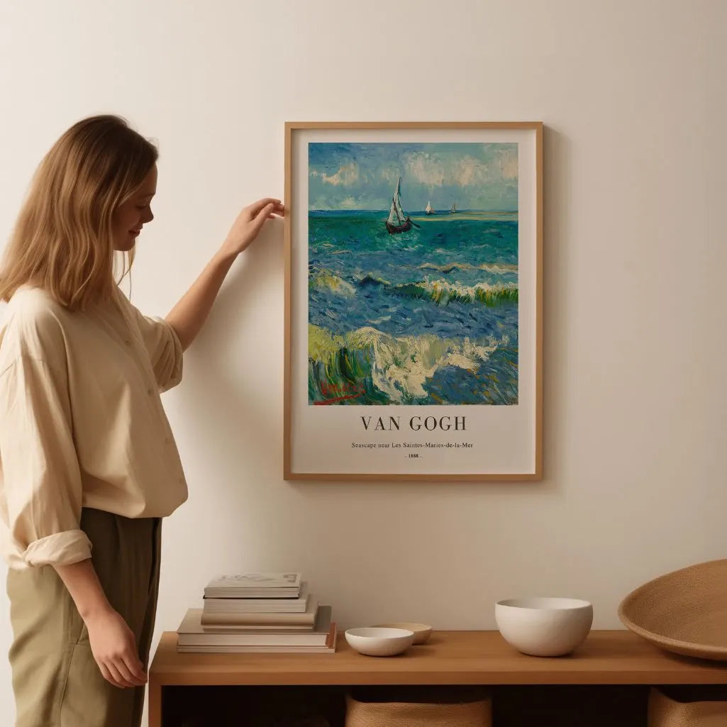 Van Gogh Seascape near Saintes-Maries Poster