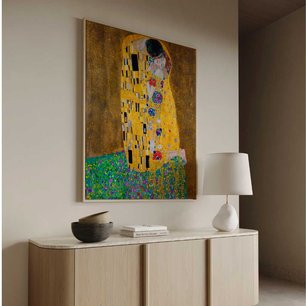 Framed Canvas Print Klimt The Kiss