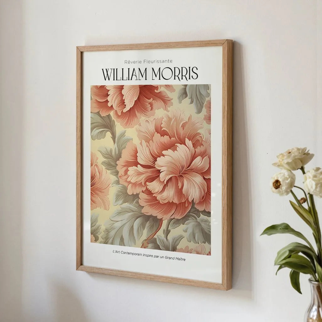William Morris Peach Floral Poster