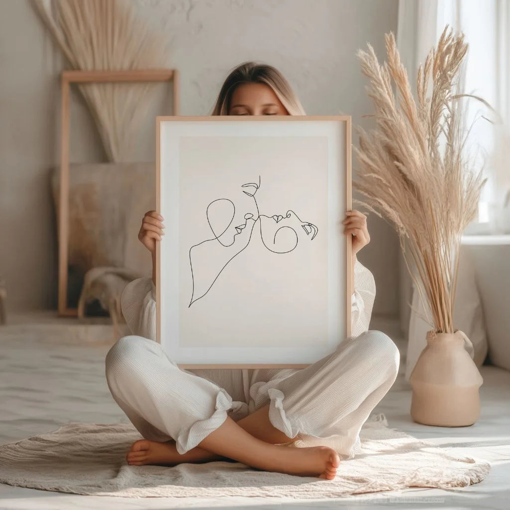 Affiche – Visages en baiser