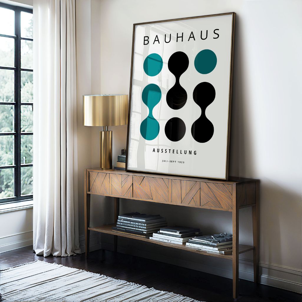 Bauhaus Contraste Turquoise Affiche