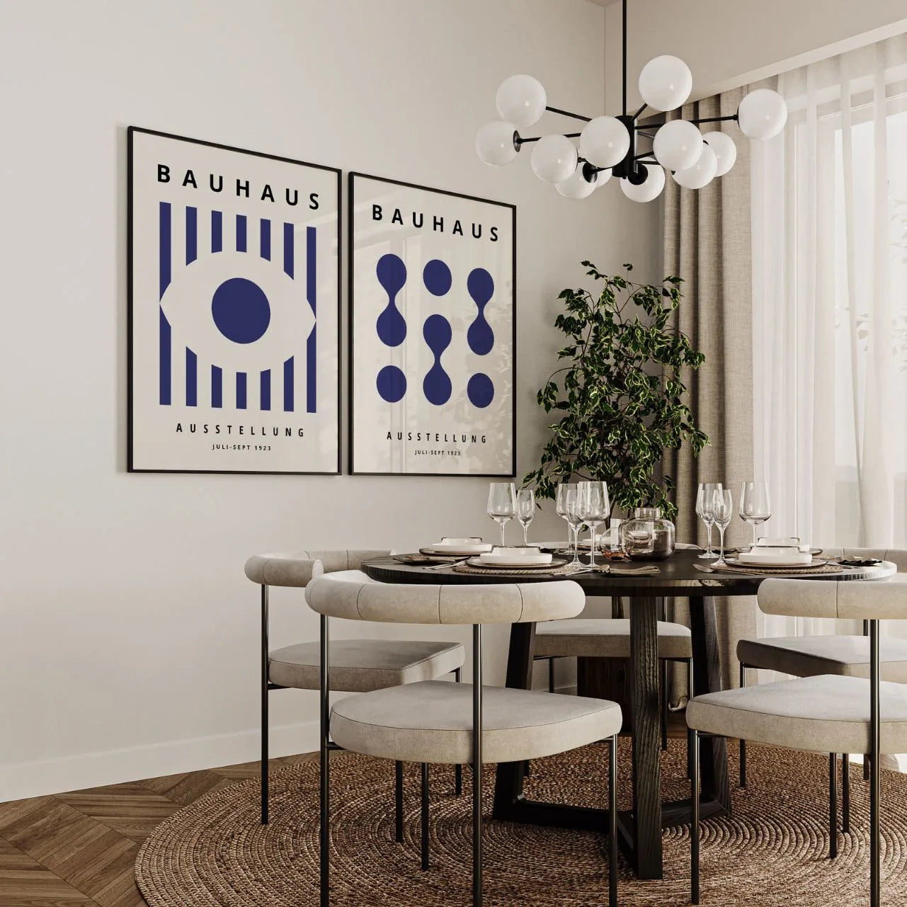 Bauhaus Bleu profond – Lot de 2 affiches