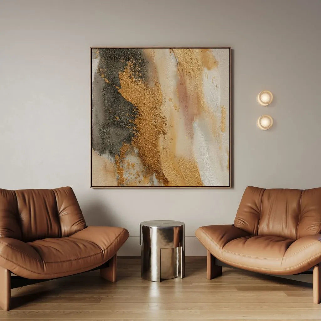 Toile encadrée – Énergie dorée