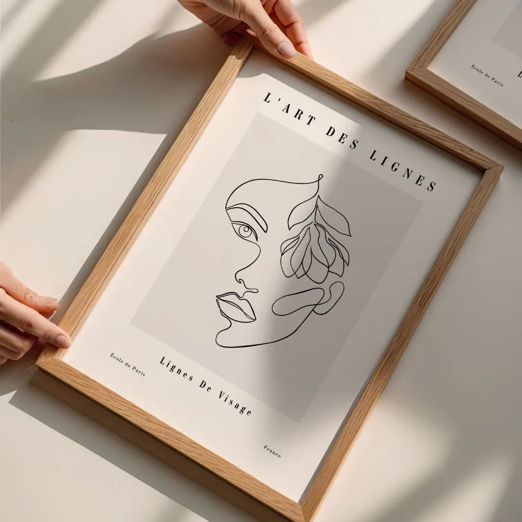 Affiche – Visage avec feuille