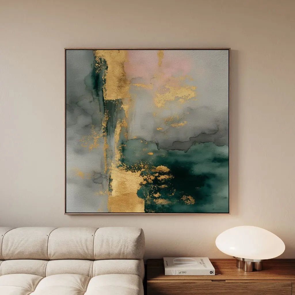 Toile encadrée – Profondeur dorée