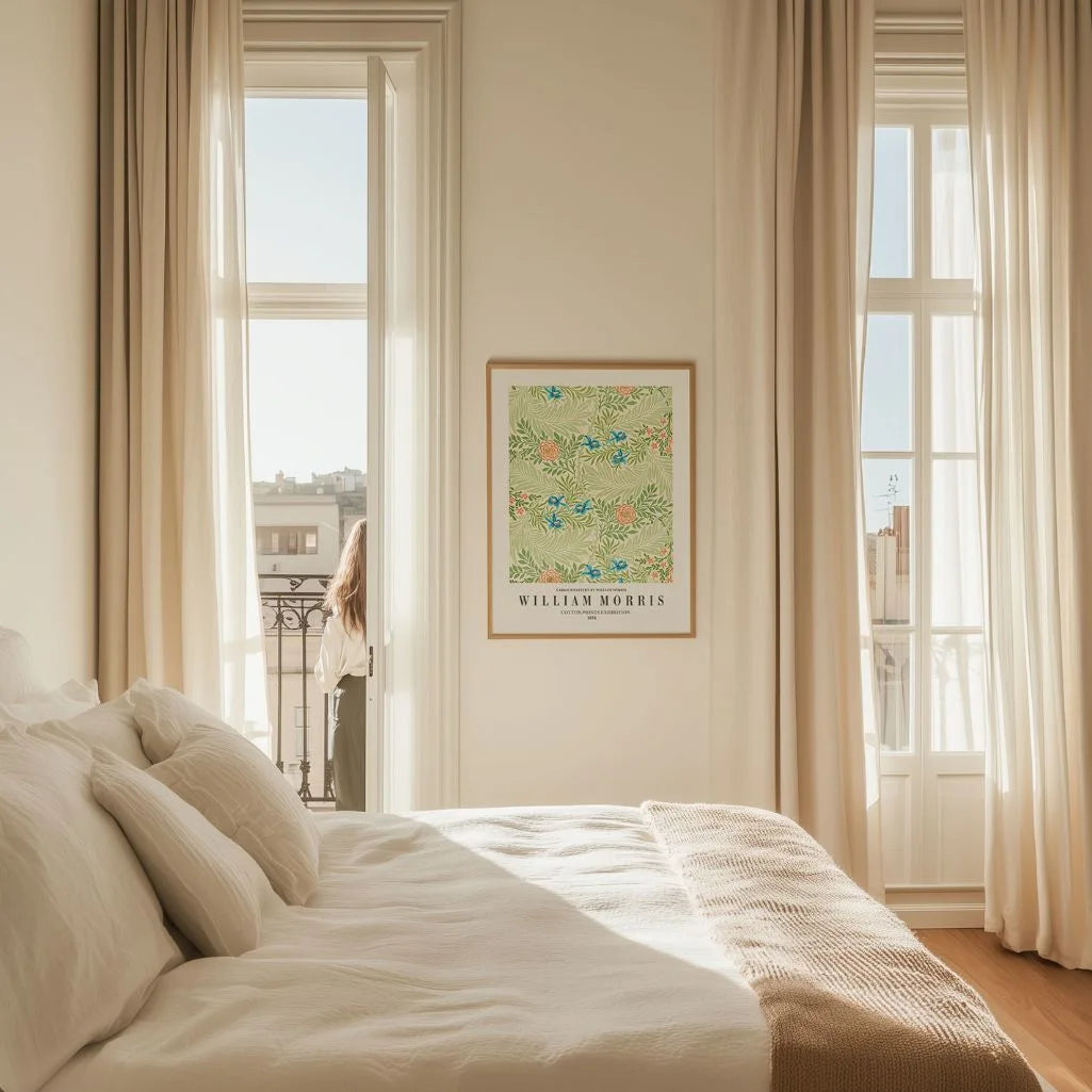 William Morris Larkspur Green Botanical Poster