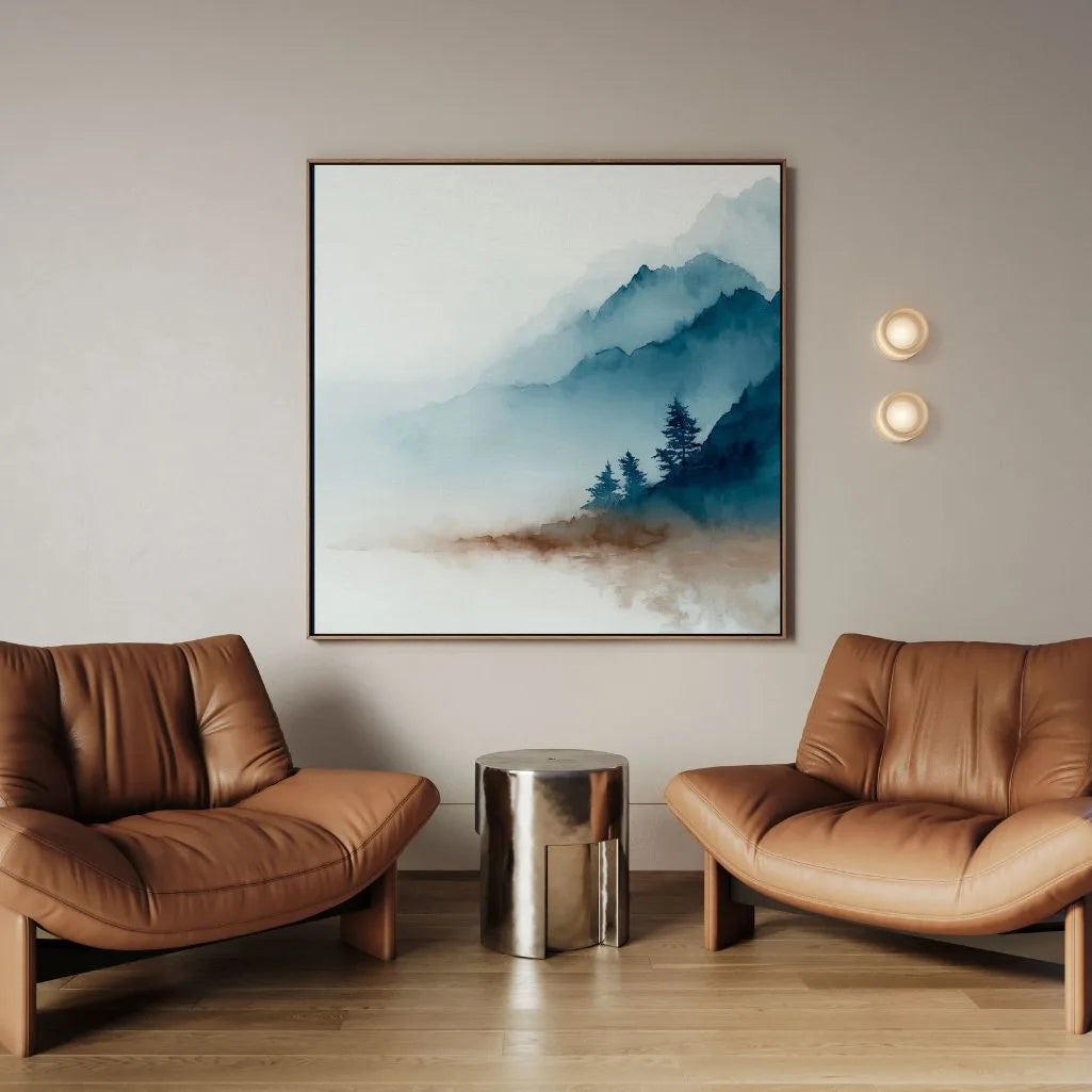 Toile encadrée – Brume sur les montagnes