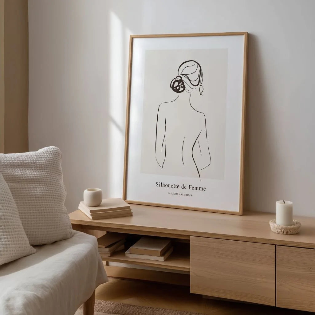 Line Art Back View Female Poster