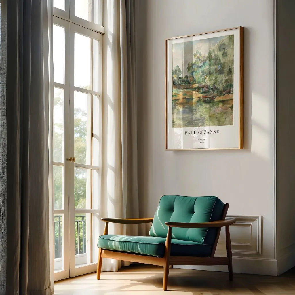 Cézanne Riverbank Portrait Poster