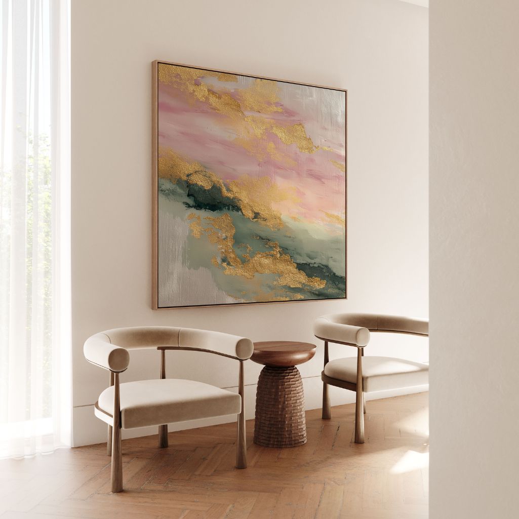 Toile encadrée – Aube dorée