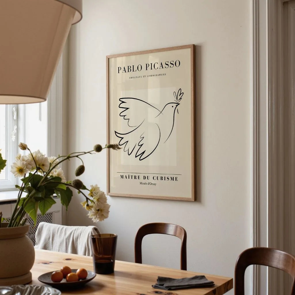 Picasso-Inspired Dove of Peace Poster