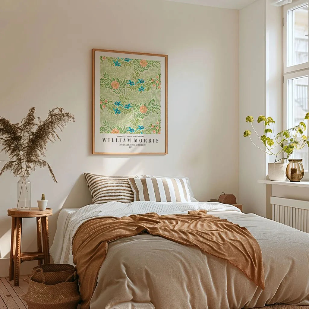 William Morris Larkspur Green Botanical Poster