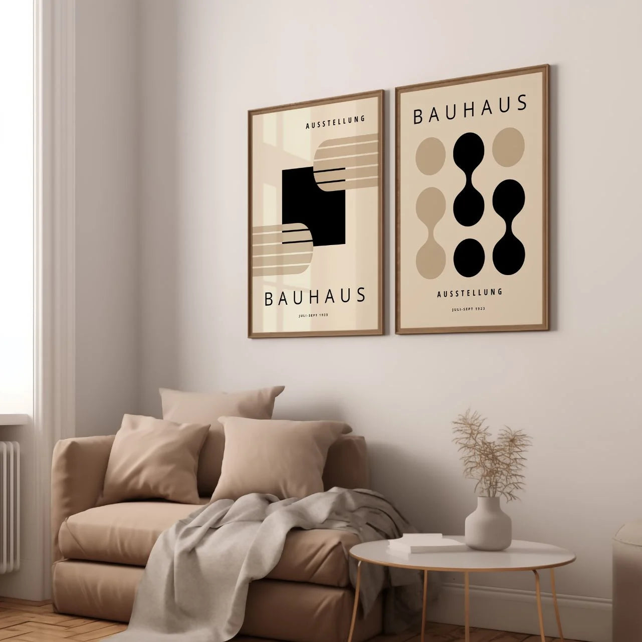 Bauhaus Beige Geometry Poster Set