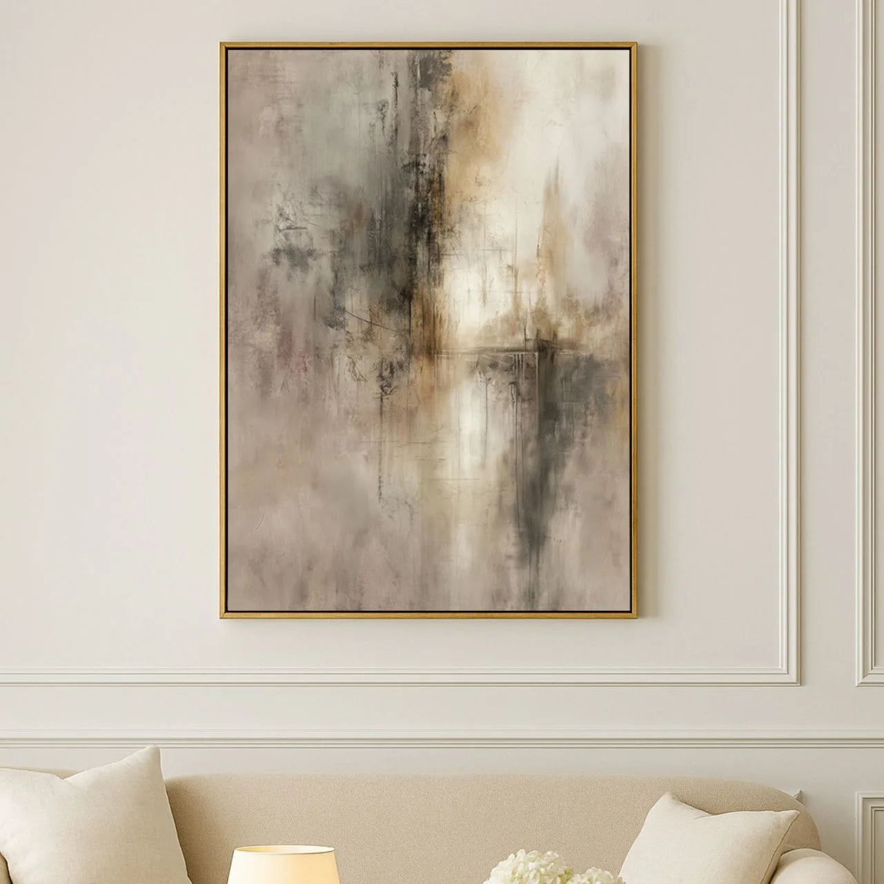 Toile encadrée Beige Matière