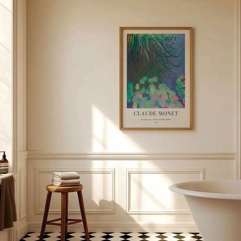 Monet Water Lilies Reflection Poster